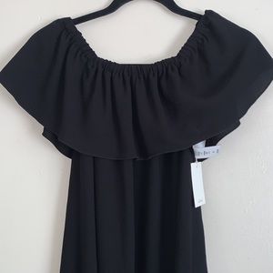 Aritzia Wilfred Off the Shoulder Black Neuchatel Dress